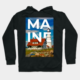 Maine Travel Poster Hoodie